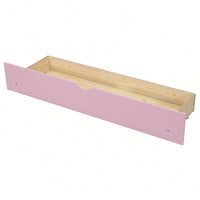 Cozy Twin Size House Platform Bed With Safety Guardrail And Storage Drawer In Pink