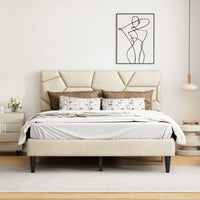 Sturdy Queen Size Metal Bed Frame With Storage Headboard – No Noise, Supportive Slats, No Box Spring Required