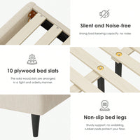 Sturdy Queen Size Metal Bed Frame With Storage Headboard – No Noise, Supportive Slats, No Box Spring Required
