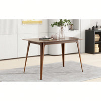 Elegant Walnut Dining Table With Sturdy Solid Wood Legs For Timeless Home Décor
