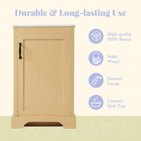 Elegant 20" Bathroom Vanity With Sink, Soft Close Doors, Storage Cabinet, Adjustable Shelves, Natural Wood Finish