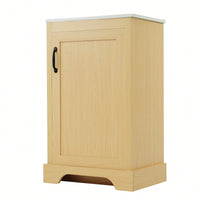 Elegant 20" Bathroom Vanity With Sink, Soft Close Doors, Storage Cabinet, Adjustable Shelves, Natural Wood Finish