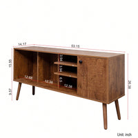 Stylish TV Stand For Living Room With Storage Cabinet And 3 Shelves - Versatile Furniture Solution