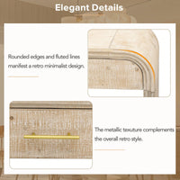 Unique Retro Console Table With Open Design And Two Top Drawers For Entryway Dining Room Living Room Natural Wood Finish