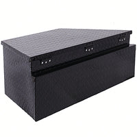 Heavy Duty 39 Inch Aluminum Tool Box For Truck Bed And Trailer Storage With Lock And Keys, Outdoor RV Organizer, Black 39x16.5x11.8 Inch