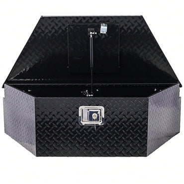 Heavy Duty 39 Inch Aluminum Tool Box For Truck Bed And Trailer Storage With Lock And Keys, Outdoor RV Organizer, Black 39x16.5x11.8 Inch