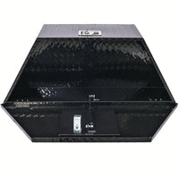 Heavy Duty 39 Inch Aluminum Tool Box For Truck Bed And Trailer Storage With Lock And Keys, Outdoor RV Organizer, Black 39x16.5x11.8 Inch