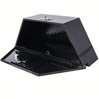 Heavy Duty 39 Inch Aluminum Tool Box For Truck Bed And Trailer Storage With Lock And Keys, Outdoor RV Organizer, Black 39x16.5x11.8 Inch