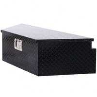 Heavy Duty 39 Inch Aluminum Tool Box For Truck Bed And Trailer Storage With Lock And Keys, Outdoor RV Organizer, Black 39x16.5x11.8 Inch