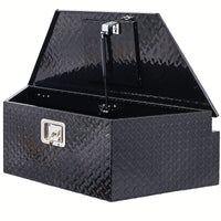 Heavy Duty 39 Inch Aluminum Tool Box For Truck Bed And Trailer Storage With Lock And Keys, Outdoor RV Organizer, Black 39x16.5x11.8 Inch