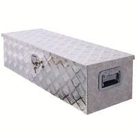 Heavy Duty 39 Inch Aluminum Tool Box For Truck Bed And Trailer Storage With Lock And Keys, Black Outdoor RV Organizer 39x13x10 Inch