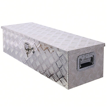 Heavy Duty 39 Inch Aluminum Tool Box For Truck Bed And Trailer Storage With Lock And Keys, Black Outdoor RV Organizer 39x13x10 Inch