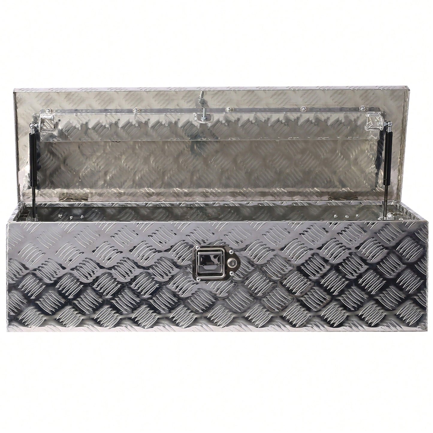 Heavy Duty 39 Inch Aluminum Tool Box For Truck Bed And Trailer Storage With Lock And Keys, Black Outdoor RV Organizer 39x13x10 Inch