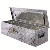 Heavy Duty 39 Inch Aluminum Tool Box For Truck Bed And Trailer Storage With Lock And Keys, Black Outdoor RV Organizer 39x13x10 Inch