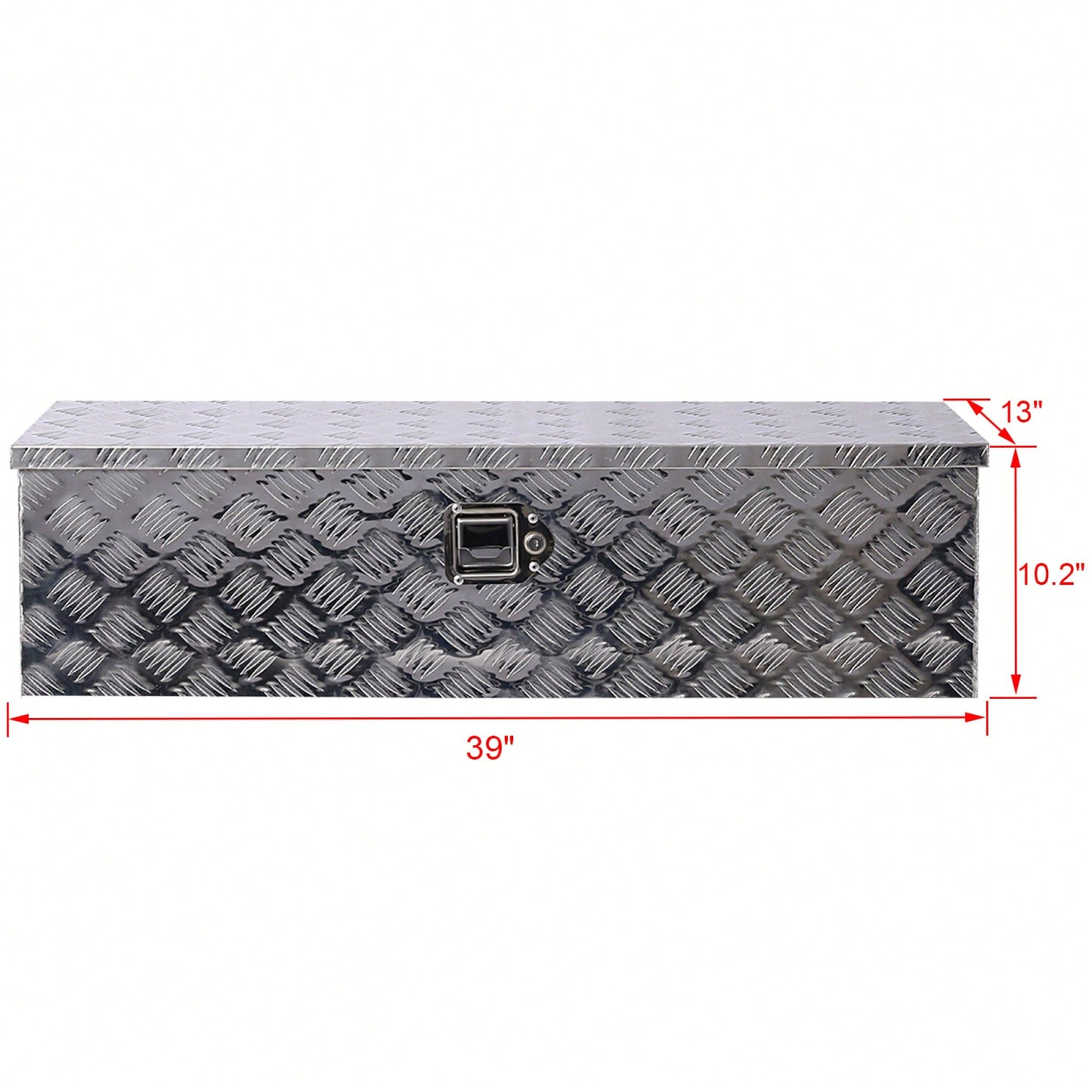 Heavy Duty 39 Inch Aluminum Tool Box For Truck Bed And Trailer Storage With Lock And Keys, Black Outdoor RV Organizer 39x13x10 Inch