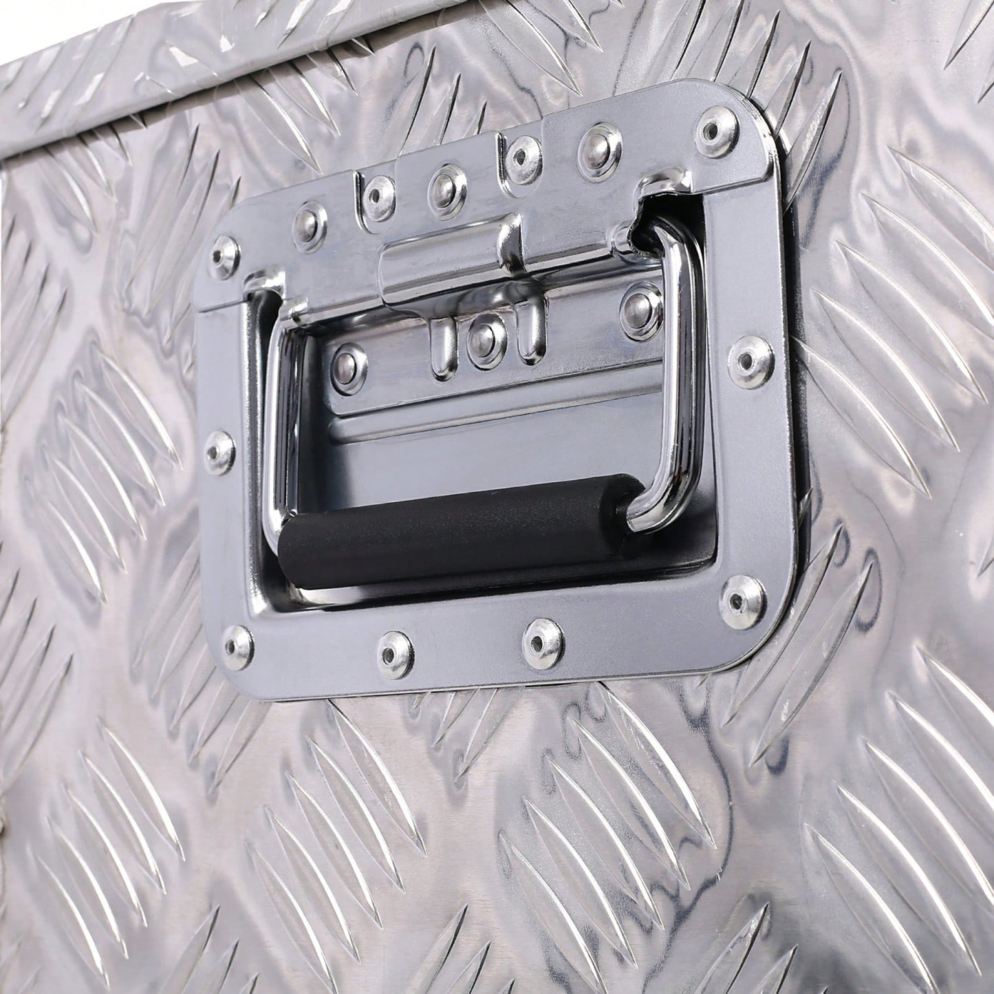 Heavy Duty 39 Inch Aluminum Tool Box For Truck Bed And Trailer Storage With Lock And Keys, Black Outdoor RV Organizer 39x13x10 Inch