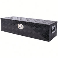 Heavy Duty 39 Inch Aluminum Tool Box For Truck Bed And Trailer Storage With Lock And Keys, Black Outdoor RV Organizer 39x13x10 Inch
