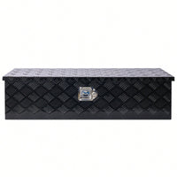 Heavy Duty 39 Inch Aluminum Tool Box For Truck Bed And Trailer Storage With Lock And Keys, Black Outdoor RV Organizer 39x13x10 Inch