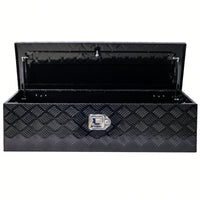 Heavy Duty 39 Inch Aluminum Tool Box For Truck Bed And Trailer Storage With Lock And Keys, Black Outdoor RV Organizer 39x13x10 Inch