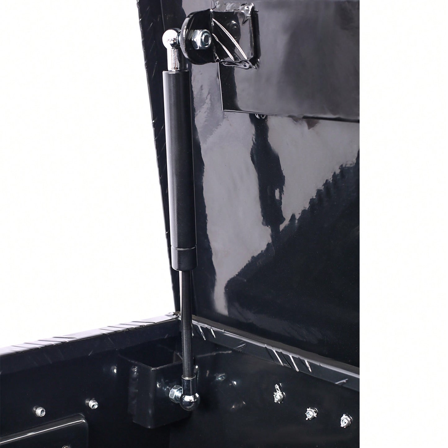 Heavy Duty 39 Inch Aluminum Tool Box For Truck Bed And Trailer Storage With Lock And Keys, Black Outdoor RV Organizer 39x13x10 Inch