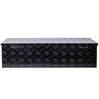 Heavy Duty 39 Inch Aluminum Tool Box For Truck Bed And Trailer Storage With Lock And Keys, Black Outdoor RV Organizer 39x13x10 Inch