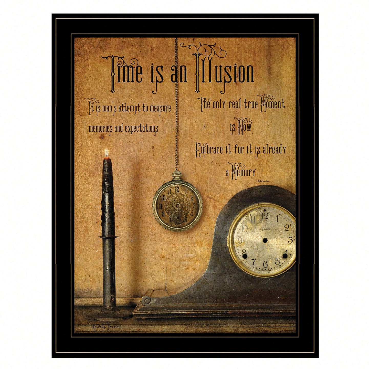 Time Is An Illusion Framed Wall Art In Black Frame For Home Or Office Decor