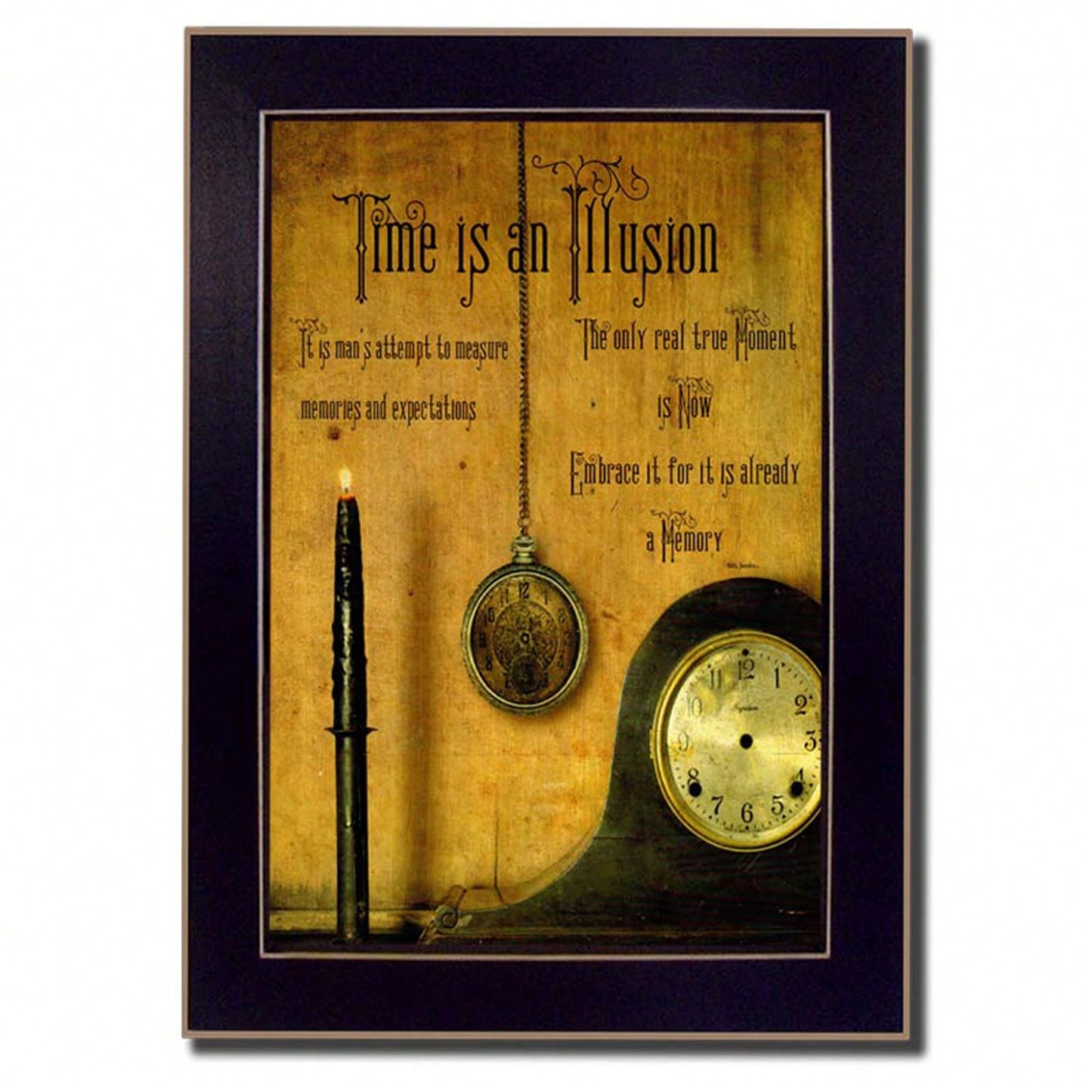 Time Is The Illusion Framed Wall Art Print Ready To Hang Black Frame Home Decor
