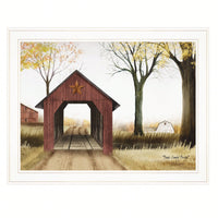 Charming Framed Print Of Bucks County Bridge In White Frame Perfect For Home Decor
