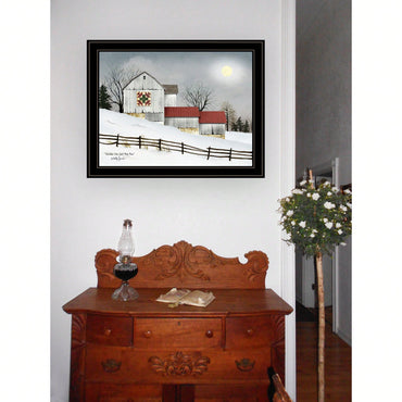Christmas Star Quilt Block Framed Wall Art For Modern Farmhouse Living Room And Bedroom Decor