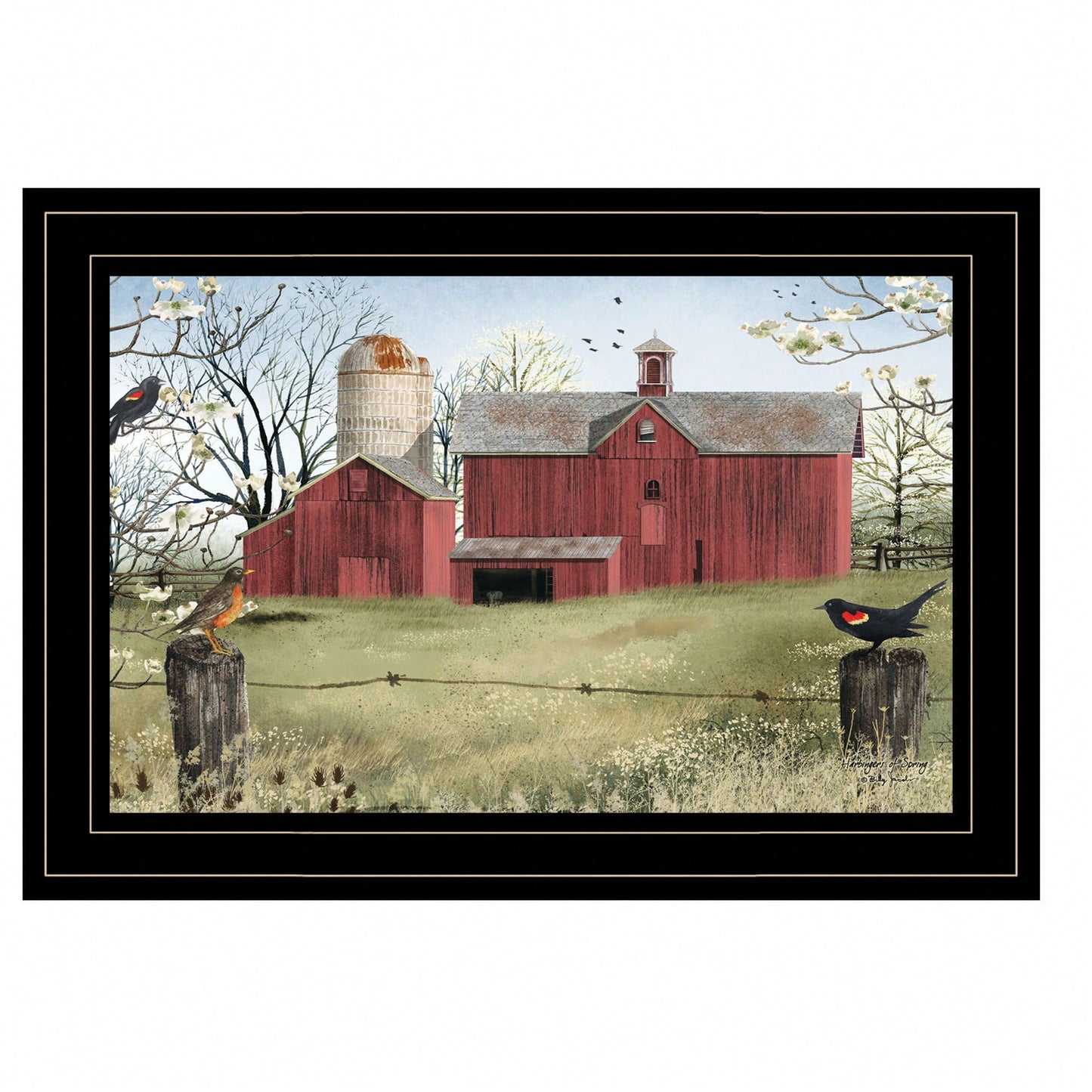 Framed Harbingers Of Spring Artwork In Black Frame For Home Decor