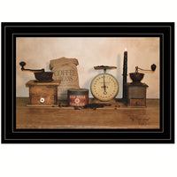 Rustic Coffee Shop Framed Wall Art In Black Frame For Cozy Home Decor