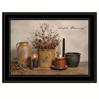 Framed Simple Blessings Wall Art Print In Black Frame For Home Decor