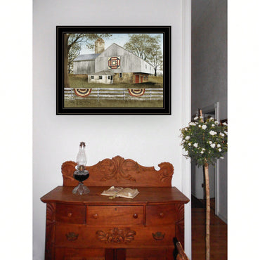 American Star Quilt Block Framed Wall Art For Modern Home Decor In Living Room Bedroom And Farmhouse Style