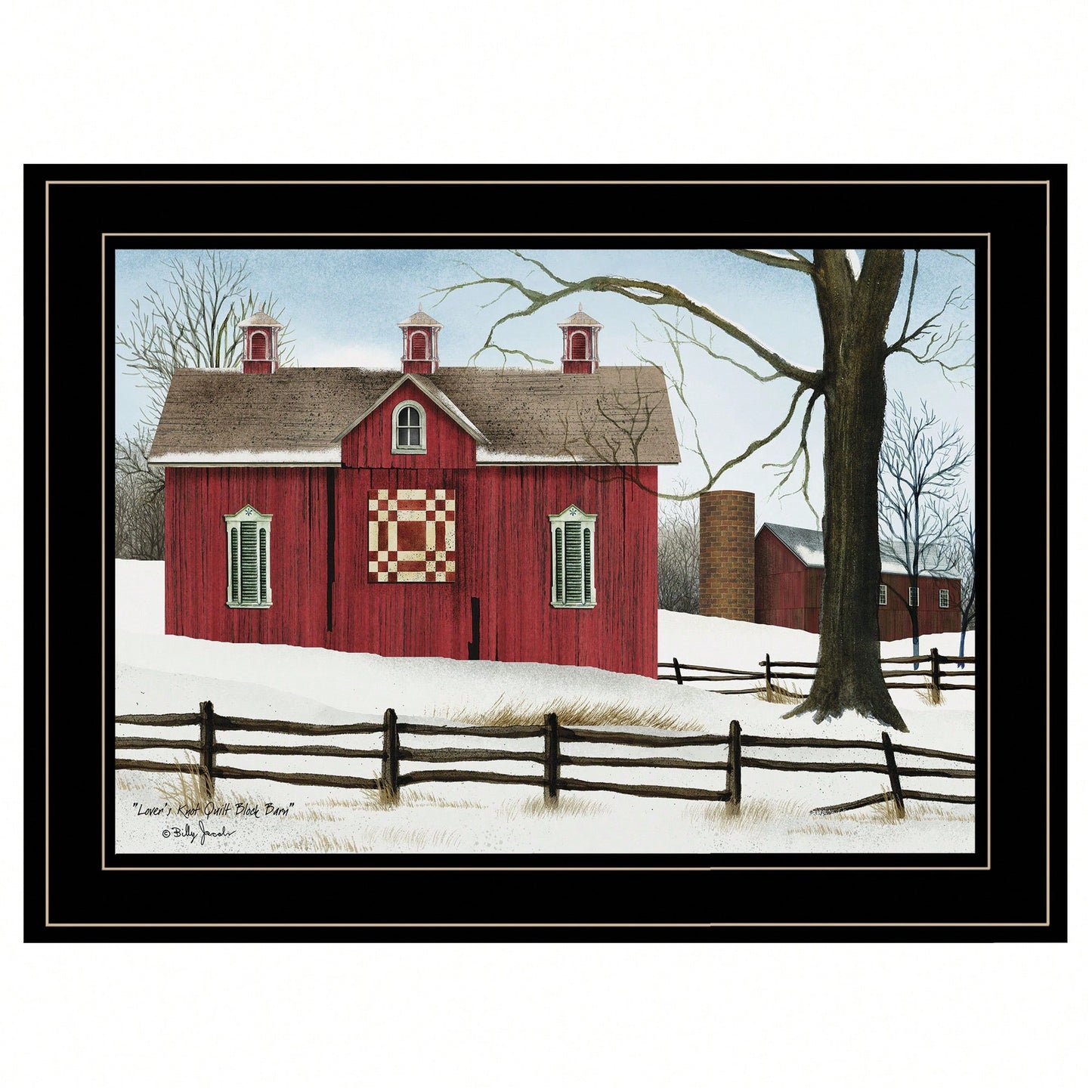 Lover's Knot Quilt Block Framed Print In Black Frame For Rustic Home Decor
