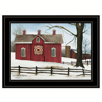 Lover's Knot Quilt Block Framed Print In Black Frame For Rustic Home Decor