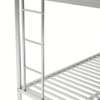 Sturdy Twin Over Full Bunk Bed With Twin Trundle And Dual Ladders In Black Finish