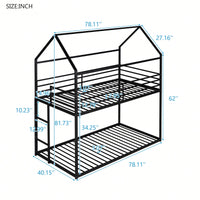 Twin Over Twin Metal Bunk Bed Frame For Kids With Built-In Ladder - No Box Spring Required - White Finish