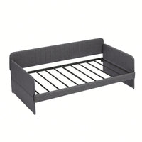 Twin Size Metal Framed Daybed Sofa Bed With Trundle 78.4''w X 41''d X 29.8''h Grey