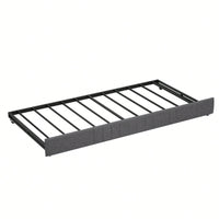 Twin Size Metal Framed Daybed Sofa Bed With Trundle 78.4''w X 41''d X 29.8''h Grey