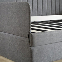 Twin Size Metal Framed Daybed Sofa Bed With Trundle 78.4''w X 41''d X 29.8''h Grey