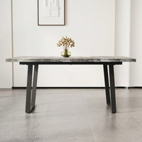 Modern 62.9-Inch Rectangular Wooden Dining Table For 6 People Ideal For Kitchen And Dining Rooms