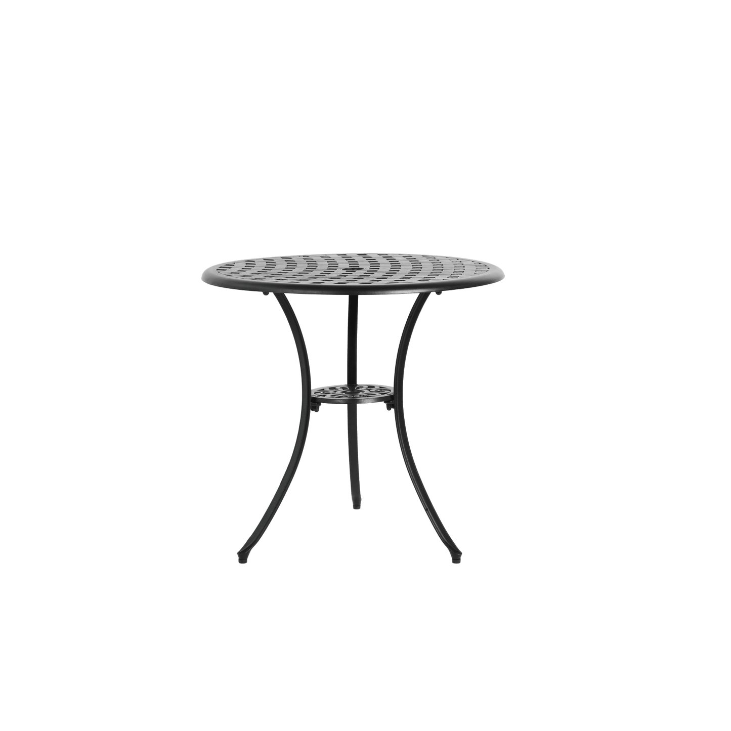 Elegant 3 Piece Outdoor Bistro Set With Cushions, Cast Aluminum Table And Chairs, All Weather Patio Furniture With Umbrella Hole, Ideal For Garden And Balcony