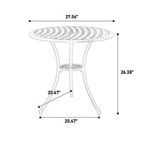 Elegant 3 Piece Outdoor Bistro Set With Cushions, Cast Aluminum Table And Chairs, All Weather Patio Furniture With Umbrella Hole, Ideal For Garden And Balcony