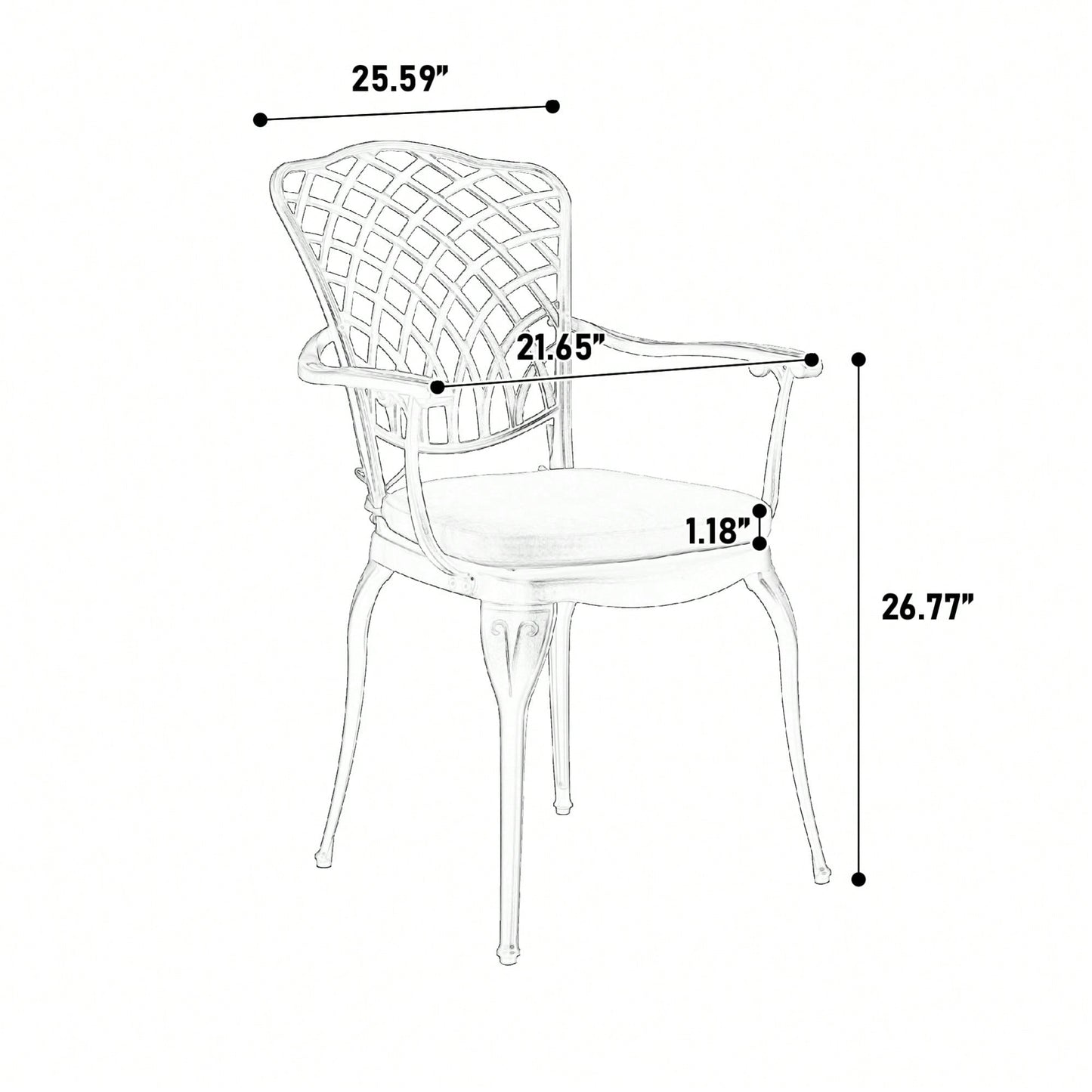 Elegant 3 Piece Outdoor Bistro Set With Cushions, Cast Aluminum Table And Chairs, All Weather Patio Furniture With Umbrella Hole, Ideal For Garden And Balcony