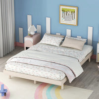 Modern White Washed Full Floating Platform Bed Frame For Stylish Bedroom Decor