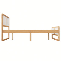 Contemporary Queen Size Solid Wood Platform Bed For Kids And Adults No Box Spring Needed Walnut And White Finish