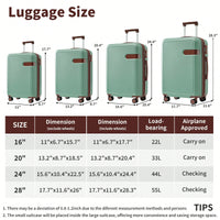 4 Piece Lightweight Luggage Set With Compression Packing Cubes Expandable Spinner Wheels And TSA Lock 16in 20in 24in 28in