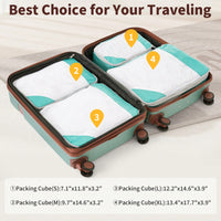 4 Piece Lightweight Luggage Set With Compression Packing Cubes Expandable Spinner Wheels And TSA Lock 16in 20in 24in 28in