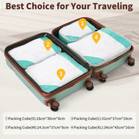4 Piece Lightweight Luggage Set With Compression Packing Cubes Expandable Spinner Wheels And TSA Lock 16in 20in 24in 28in