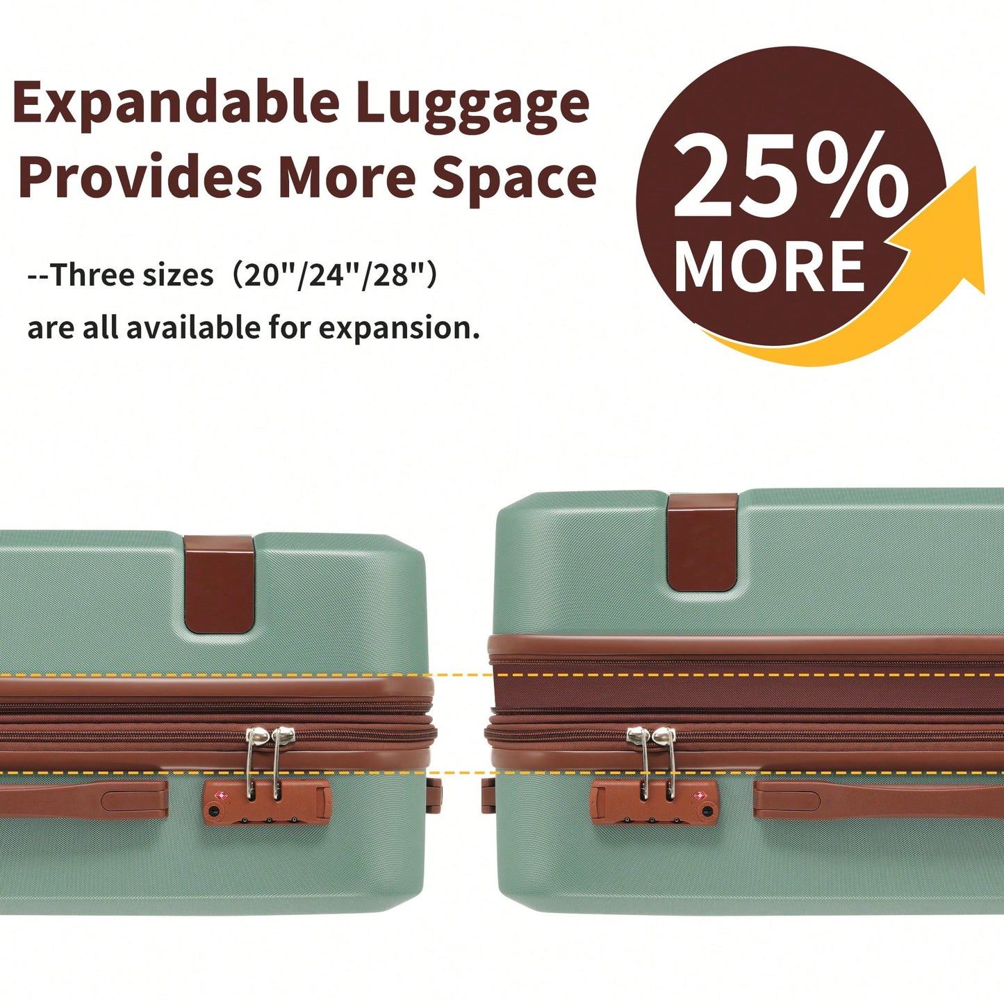 4 Piece Lightweight Luggage Set With Compression Packing Cubes Expandable Spinner Wheels And TSA Lock 16in 20in 24in 28in